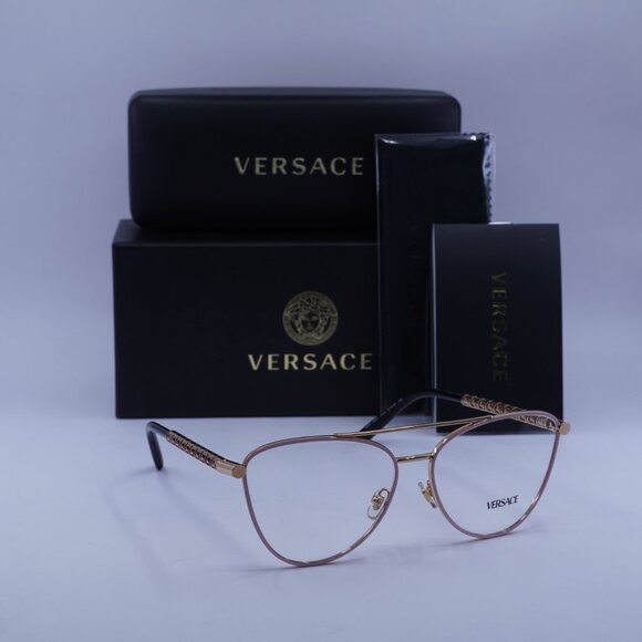 Versace VE1296 1515 Cat Eye Eyeglasses – Pastel Rose 55mm - Picture 3 of 7